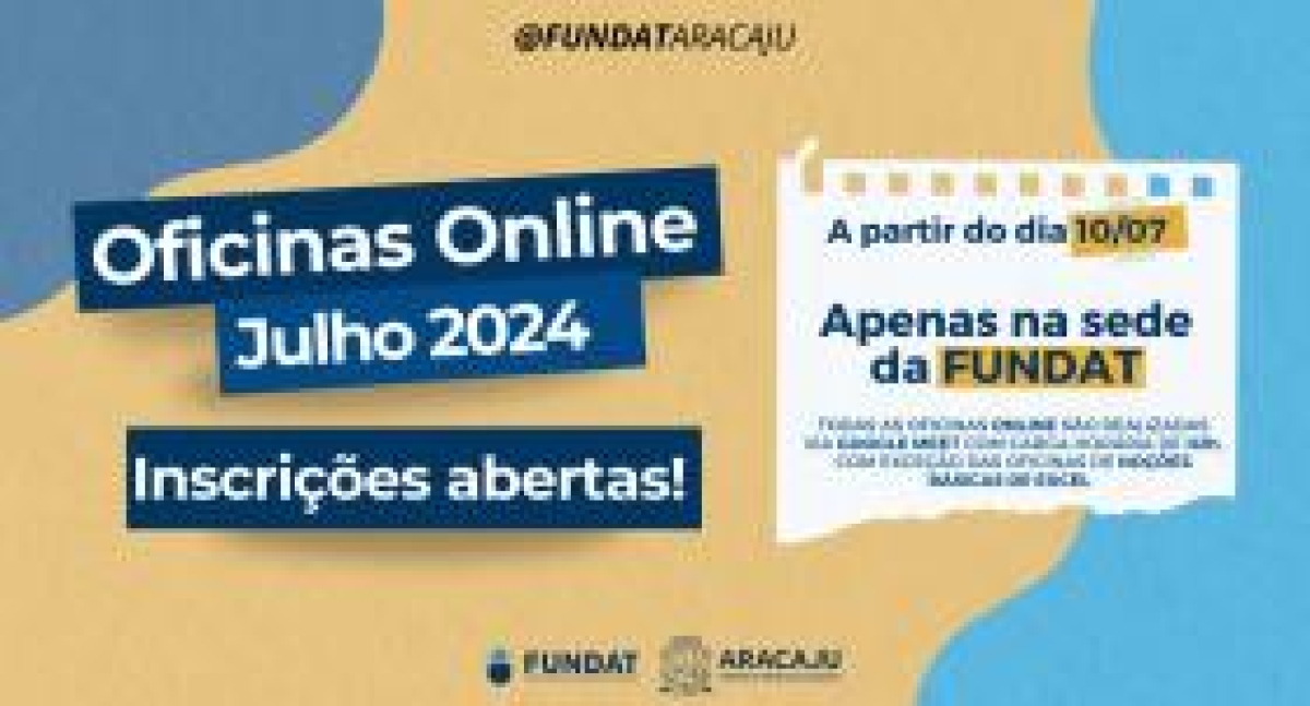 Prefeitura oferta 1.300 vagas em oficinas online no mês de julho - Foto: Ascom Fundat/Divullgação
