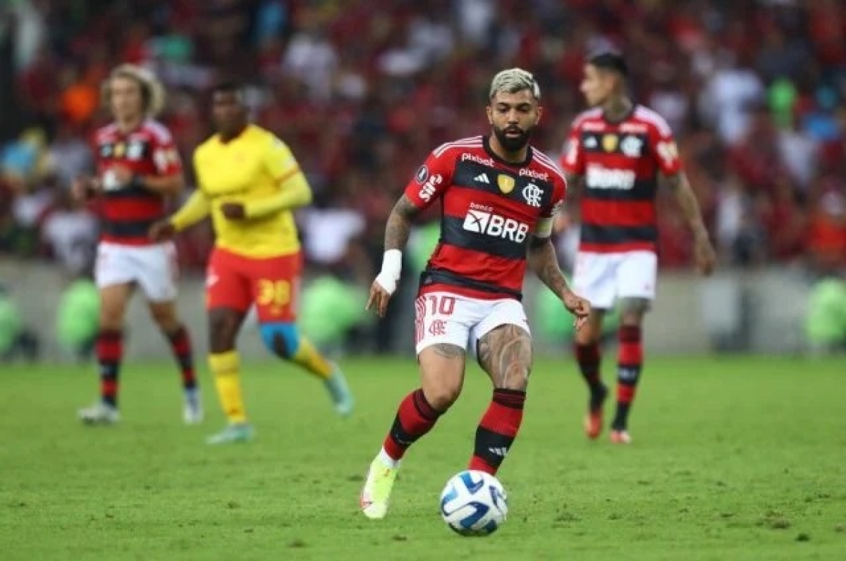 Gabigol em ação pelo Flamengo contra o Aucas - Foto: Divulgação/Flamengo
