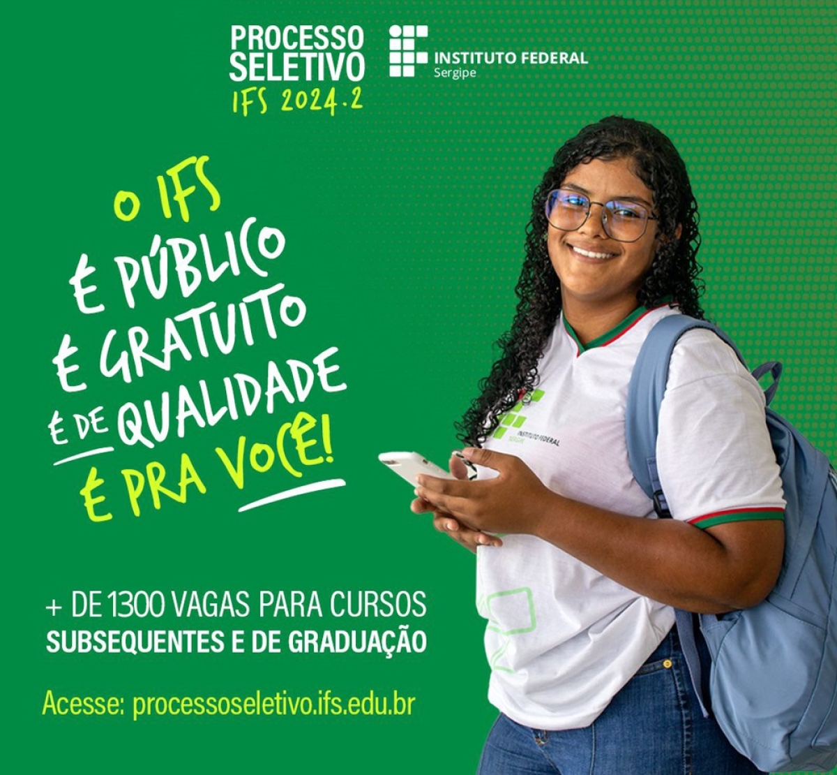 IFS lança editais do processo seletivo 2024.2 para graduação e técnico subsequente - Arte: IFS