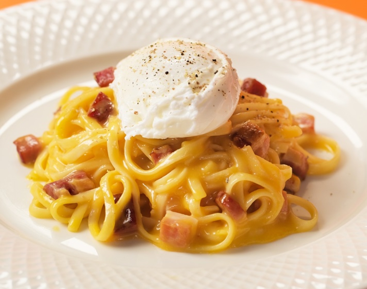 Receita de Macarrão Carbonara com Ovo Poché - Foto: Divulgação/Marca Todeschini