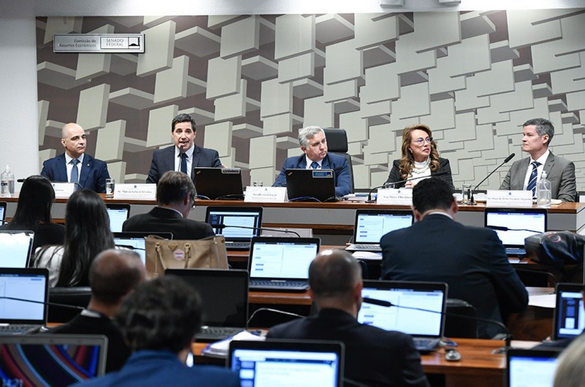 A audiência pública desta terça-feira faz parte de uma série de debates sobre a regulamentação da reforma tributária - Foto: Jefferson Rudy/Agência Senado
