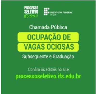 O processo é para matrícula imediata. Aulas começam dia 21 de outubro - Imagem: IFS
