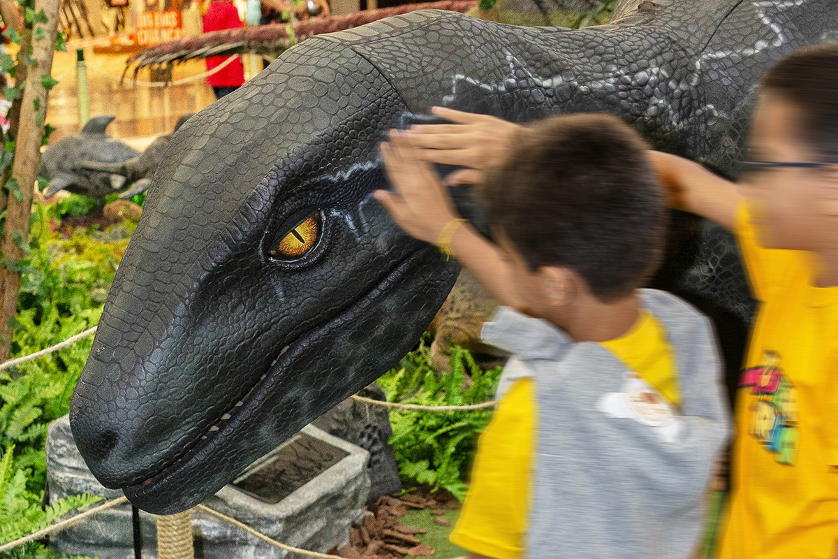 ?ltimas sessões de fotos com o Dino Raptor acontecem neste fim de semana - Foto: Arquivo Shopping Jardins
