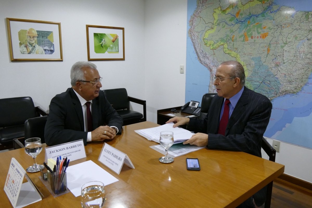Jackson Barreto reuniu-se, em Bras�lia, com o ministro-chefe da Casa Civil, Eliseu Padilha, para tratar da renegocia��o das d�vidas dos estados da regi�o Nordeste (Foto: Roque S�/ASN)