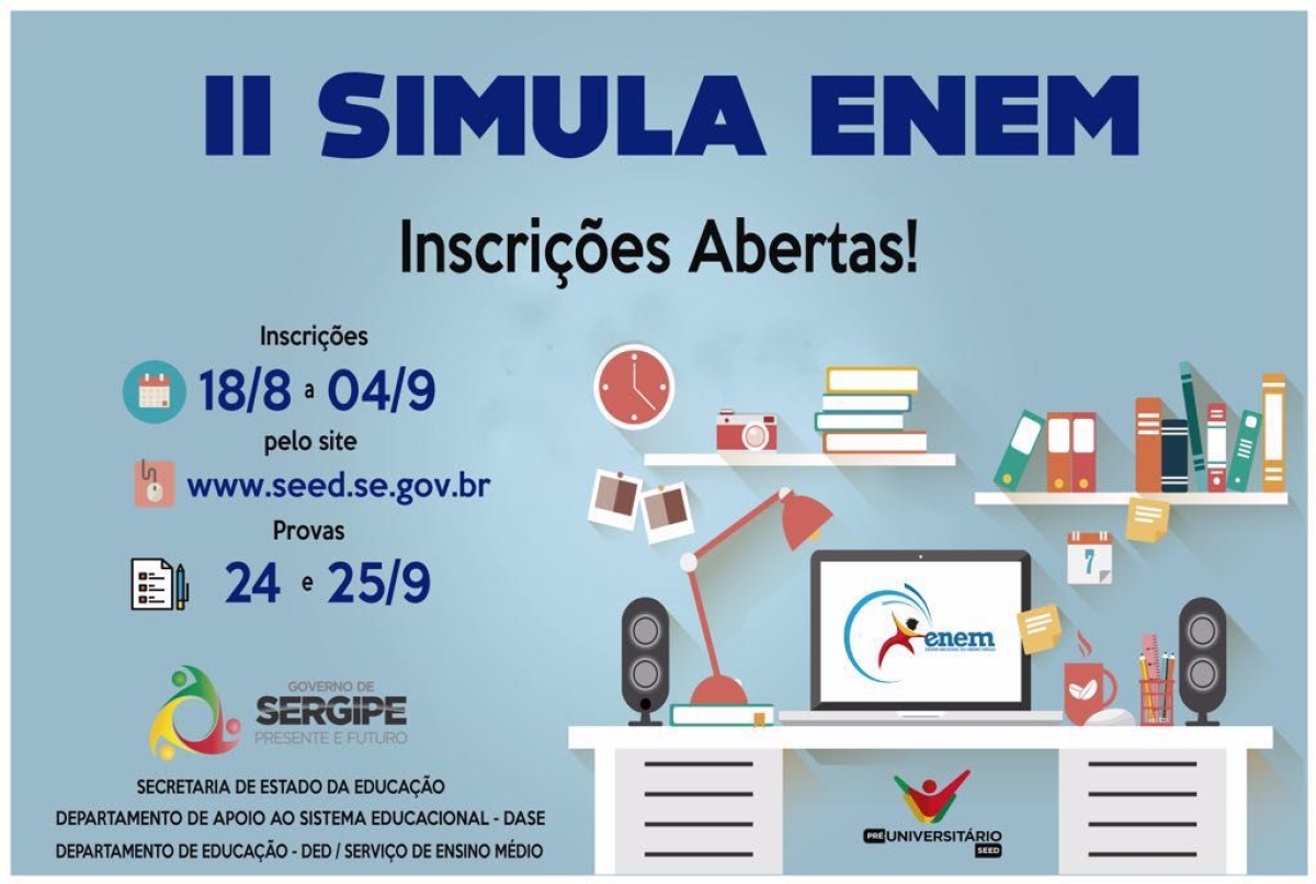 Inscries abertas para o II Simula Enem (Foto: Divulgao/Seed/SE)