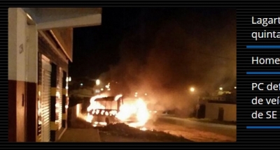 Lagarto: nibus  incendiado na noite desta quinta, 1 - Foto: Reproduo/Lagarto Notcias