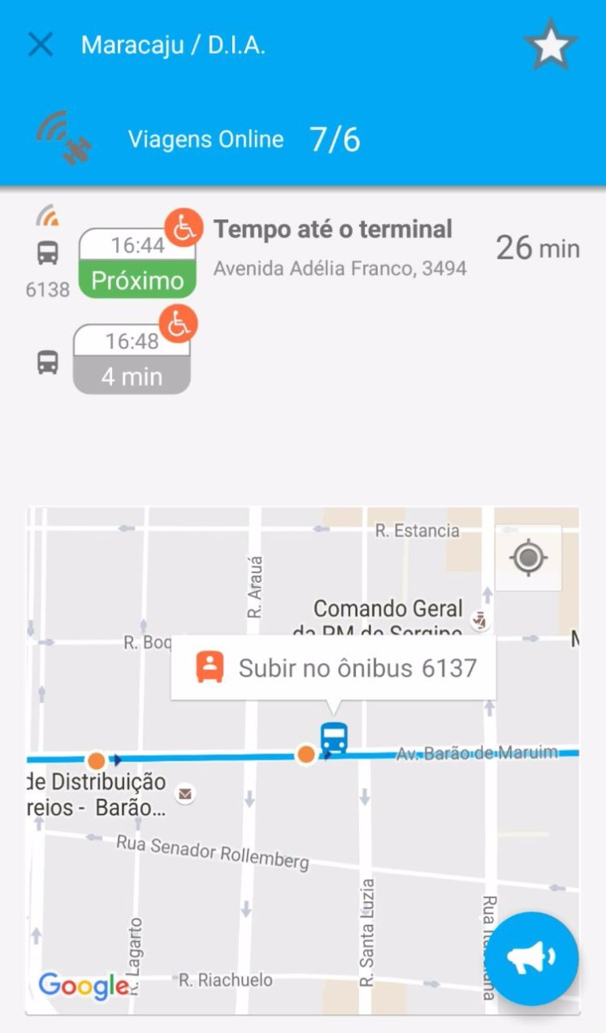Passageiros podem acompanhar itinerrio dos nibus e previso de horrios de paradas (Imagem: Reproduo/CittaMobi)