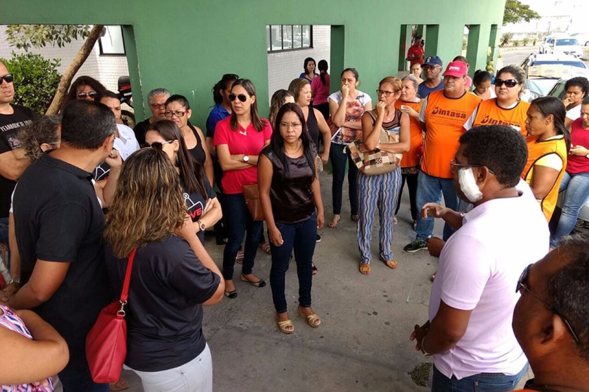 Trabalhadores da sa�de n�o aceitam pagamento salarial atrasado no dia 31 de outubro (Imagem: Sintasa)