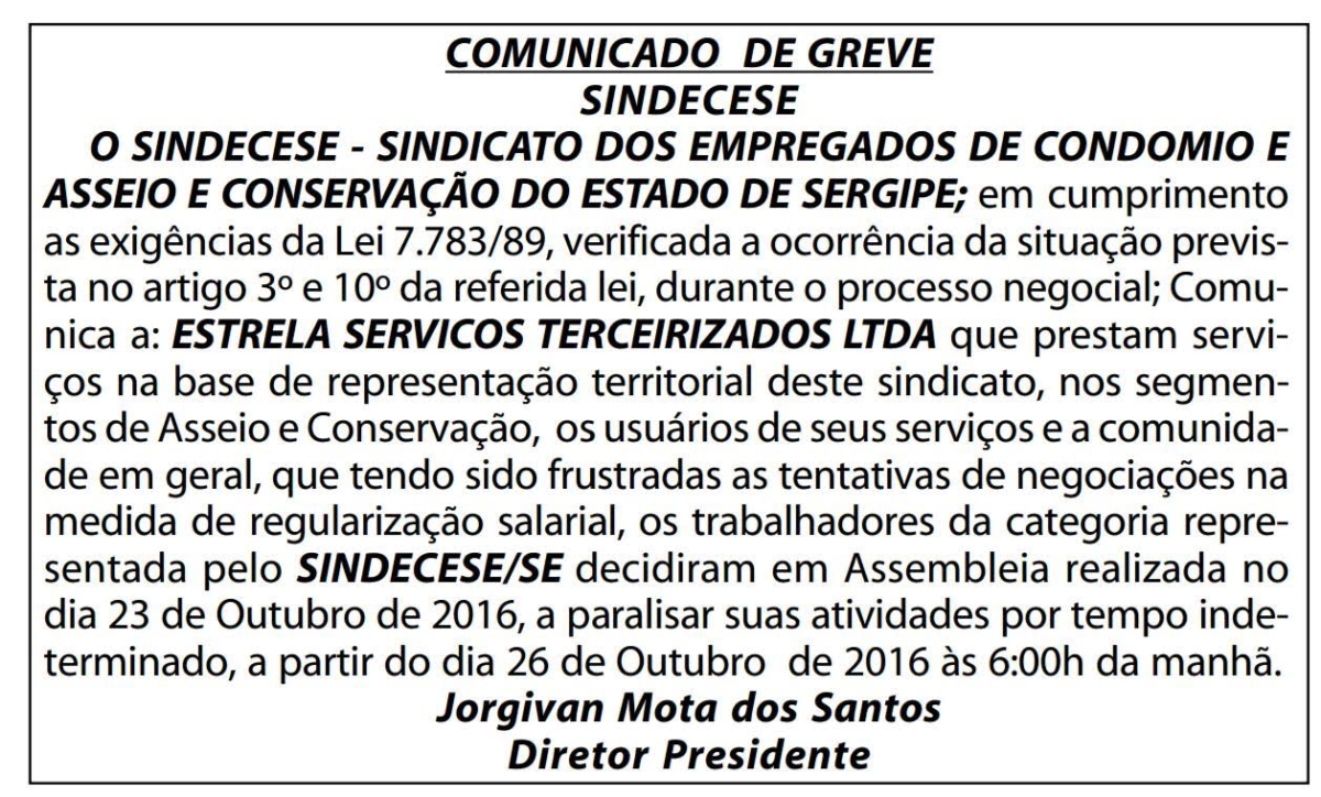 Funcionrios da limpeza das escolas municipais de Aracaju entram em greve por tempo indeterminado (Imagem: Sindecese/SE)