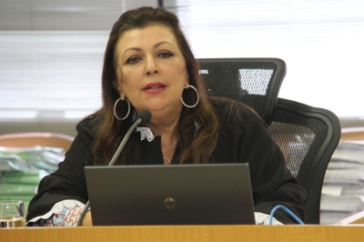 A conselheira Susana Azevedo se manifestou sobre o tema na sesso do Pleno (Imagem: Cleverton Ribeiro/TCE/SE)
