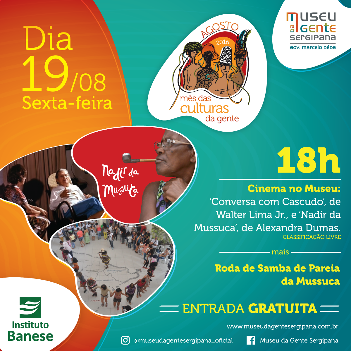 Programao do Agosto Ms das Culturas da Gente traz cinema e roda de Samba de Pareia (Foto: Divulgao/Museu da Gente Sergipana)