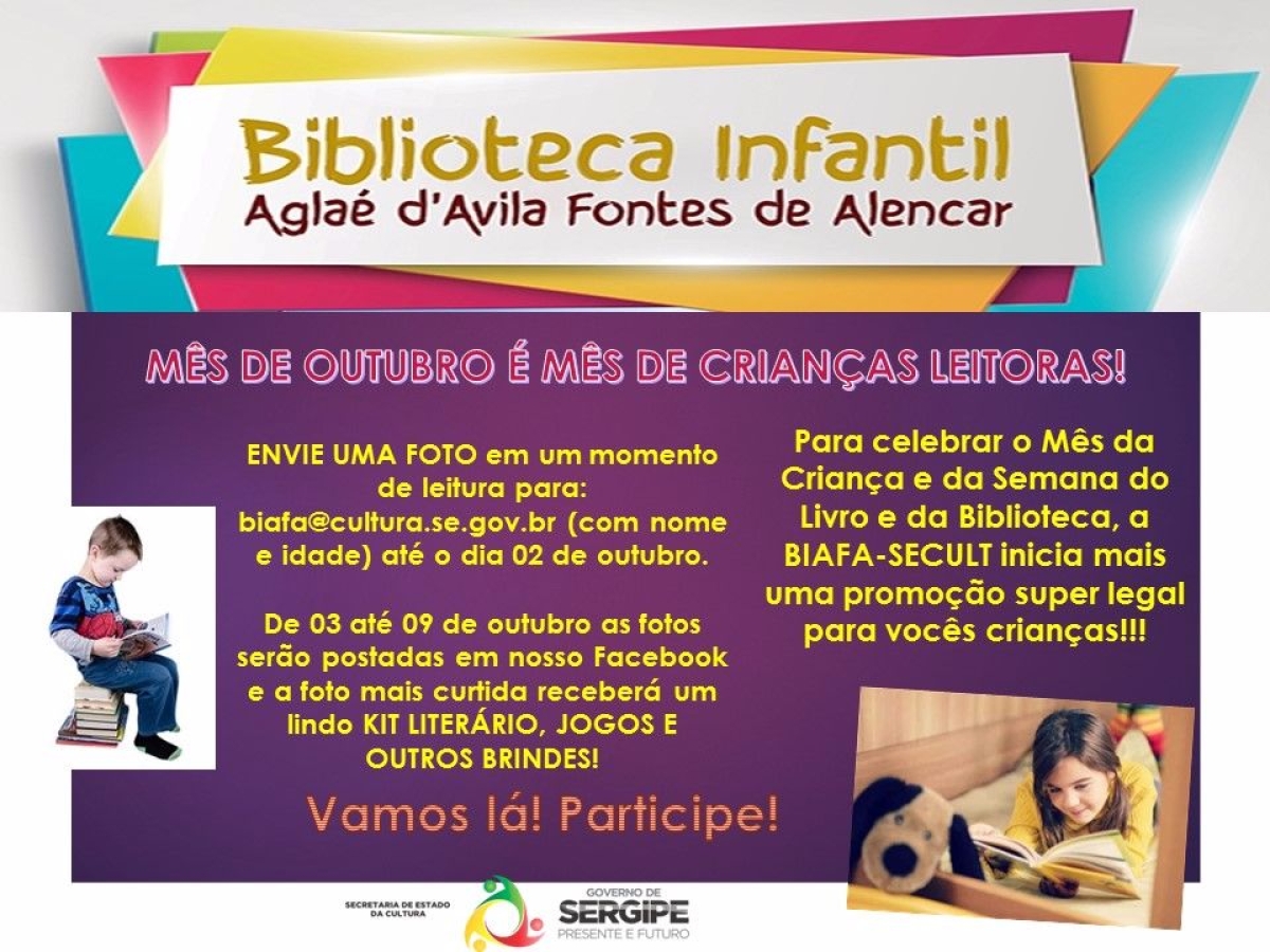 Biblioteca Infantil realiza promoo para o Dia das Crianas (Imagem: Secult/SE)