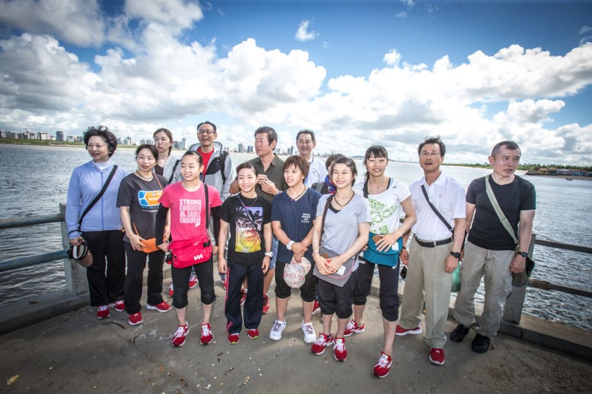 Delegao japonesa de Ginstica Artstica Feminina conhece as belezas do Rio Sergipe (Foto: Assessoria Setesp/SE)