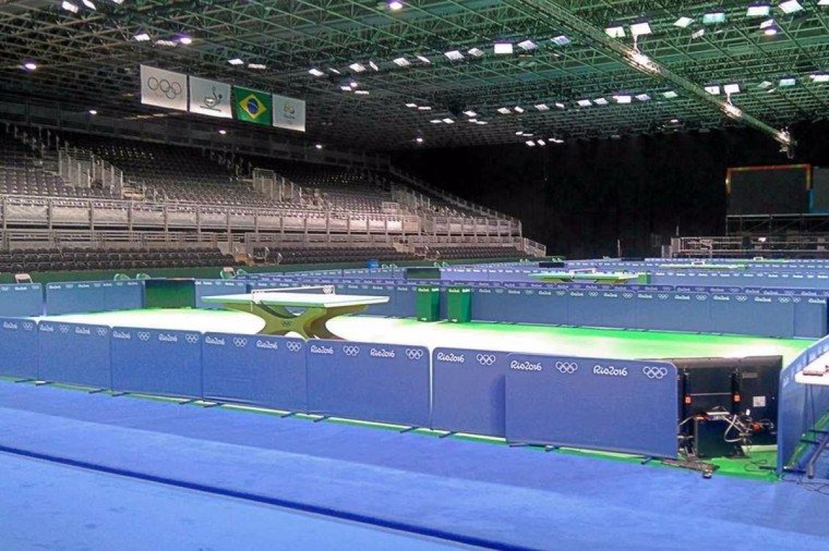 Viso geral do pavilho do tnis de mesa no Riocentro (Foto: Gustavo Cunha/Brasil 2016)