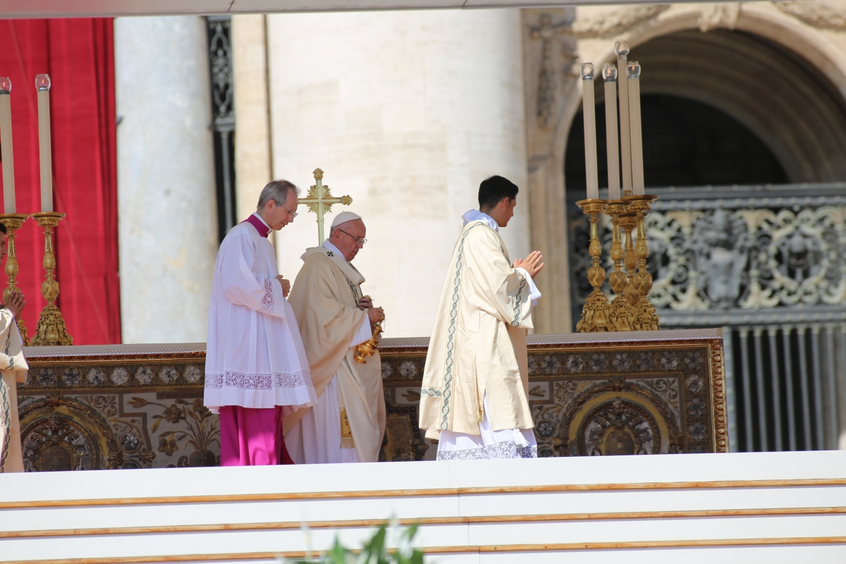 Papa Francisco, durante a cerimonia de canonizao de Madre Teresa de Calcut, na praa So Pedro (Imagem: Ministry Of External Affair - 04/09/2016)