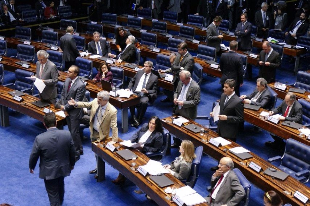 Plenrio do Senado durante a votao da ampliao de prazo do Cadastro Ambiental Rural (Imagem: Roque de S/Agncia Senado)