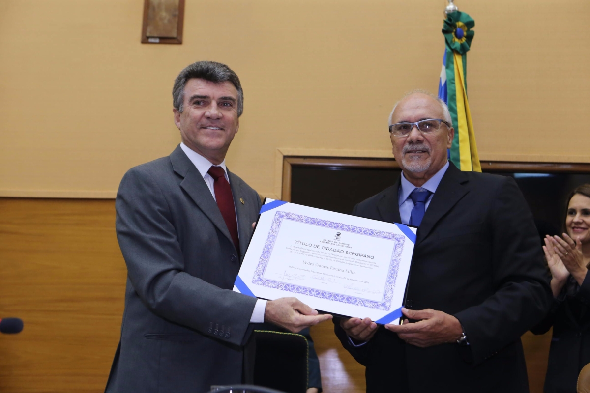 Pedro Gomes Fiscina Filho  Cidado Sergipano (Imagem: Csar de Oliveira/Agncia Alese)