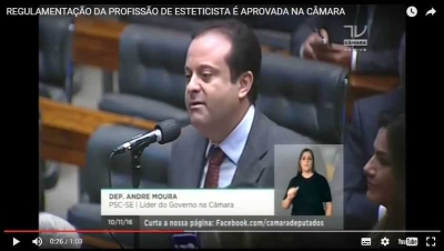 Lder do governo Michel Temer na Cmara dos Deputados, Andr Moura (Imagem: Reproduo/TV Cmara/YouTube)