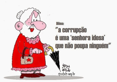 A senhora idosa: corrupo - Charge do Sponholz