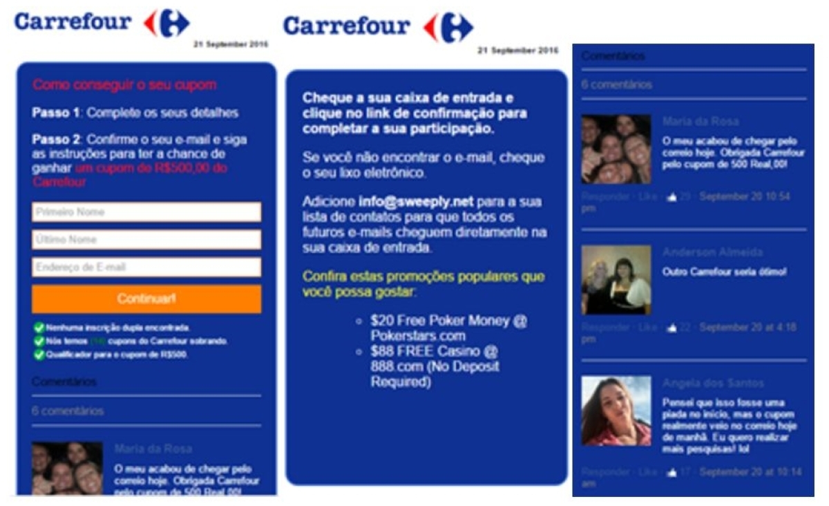 Hackers usam falsa promoo do Carrefour para infectar mais de oito milhes de brasileiros (Imagem: Reproduo | Via Zeno Group)